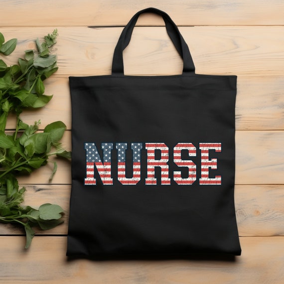 Nurse Patriotic Tote Bag,Red White And Blue America Tote Bag for Nurse,Usa Flag Tote Bag Independence Tote, Patriotic Tote,Stars And Stripes