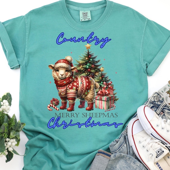 Merry Sheepmas T-Shirt, Cute Sheep Gift Christmas Shirt