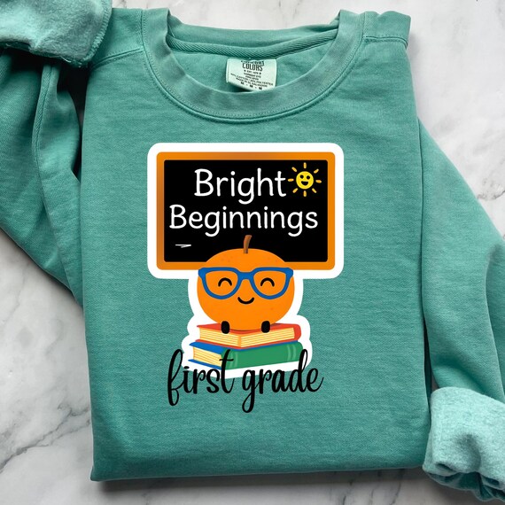 Teacher Back to School First Grade Sweatshirt, Gift for First Grade Teacher,  Teacher Apparel Teacher Gift