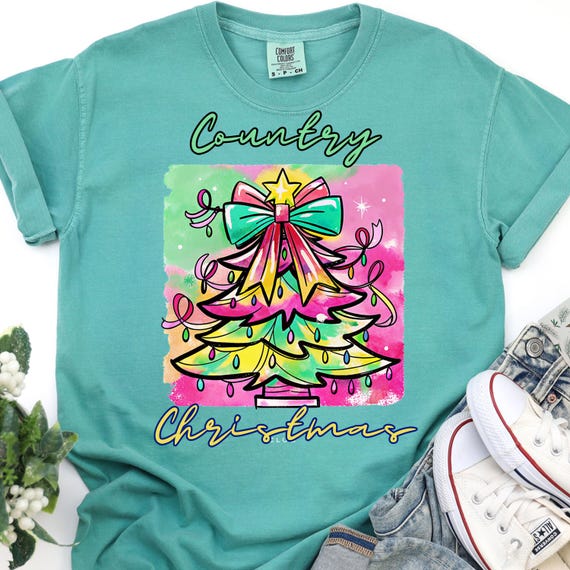 Country Christmas Tree Shirt: Festive Holiday Tee
