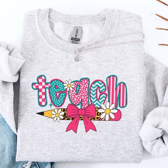 Teacher Shirt, Cute Teach Shirt for Educators, Floral Pencil Shirt, Teacher Gift, Fun Teacher Appreciation Shirt Gift