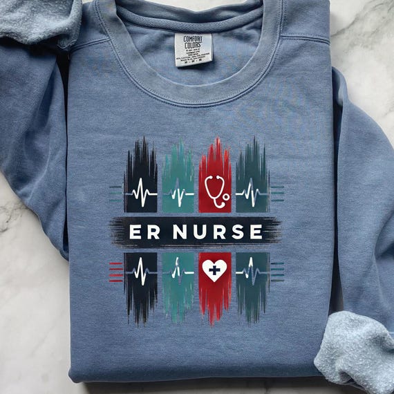 ER Nurse Brushstroke Sweatshirt: RN Gift, Hospital Apparel