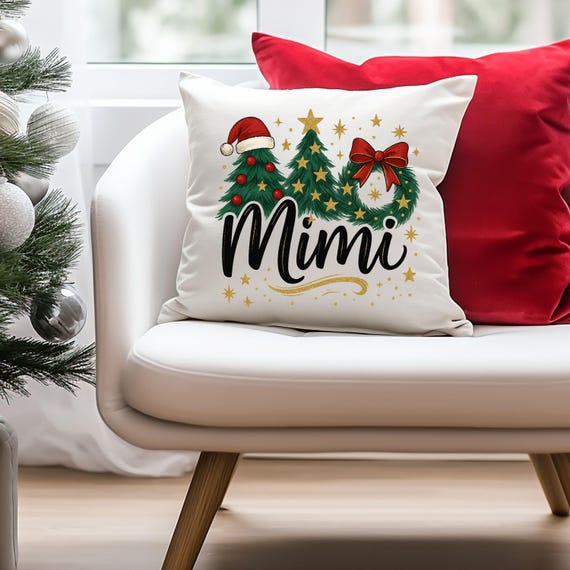 Mimi Christmas Trees Pillowcase | Holiday Throw Pillow Cover