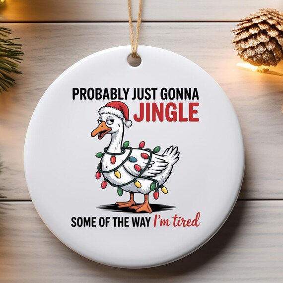 Funny Christmas Goose Ornament for Tree or Gift Giving, Holiday Decor Festive Decorations