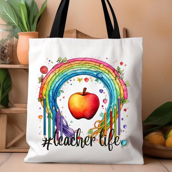 Teacher Appreciation Teacher Tote Bag ,  Thank You Teacher Teacher Life tote, Teacher Life Bag Xmas Teacher Gift, Teacher Life Gift for her