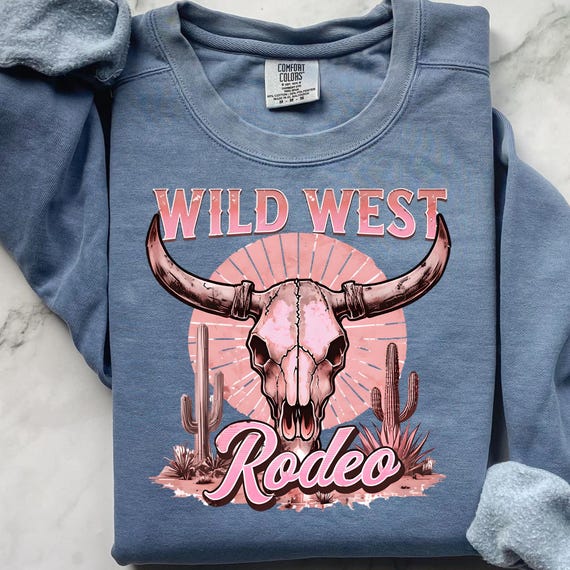 Rodeo Cowgirl Coquette Sweatshirt, Gift for Girly Cowgirl, Western Style Sweatshirt, Cute Cowgirl Jumper, Rodeo Lover Gift, Cowgirl Apparel