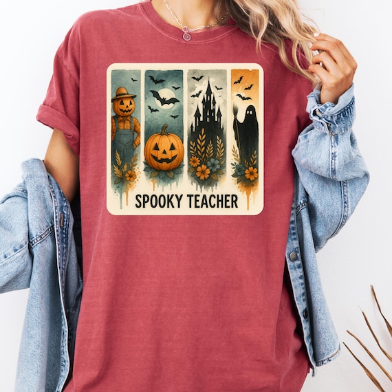 Spooky Teacher Shirt, Halloween Tee for Educators, Ghostly Gift, Pumpkin T-Shirt, Haunted Teacher Tee, Fall Shirt for Teachers Shirt Gift
