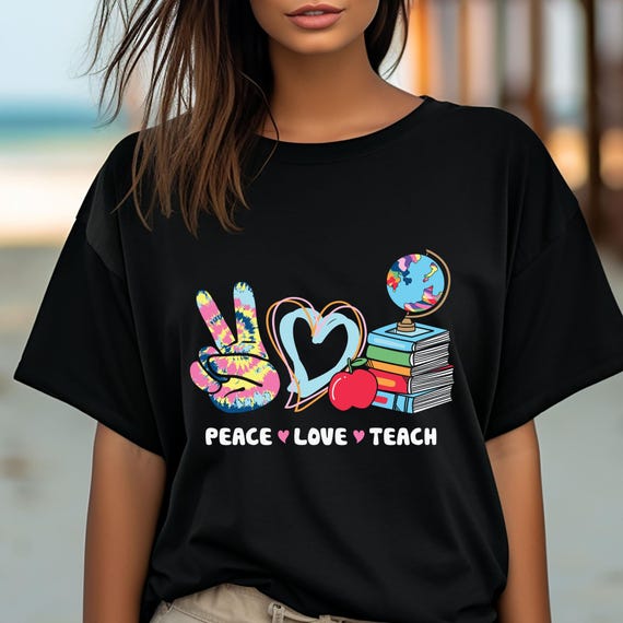 Peace Love Teach Preschool , Kindergarten Teacher Back To School Shirt, Cute Teacher Shirts, Teacher Life Shirt, Elementary Teacher,