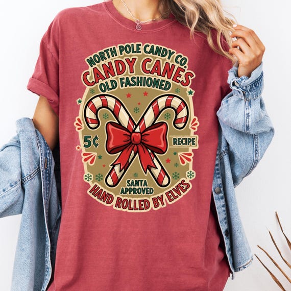 Christmas Candy Cane Shirt: Holiday Tee for Festive Season, North Pole Gift