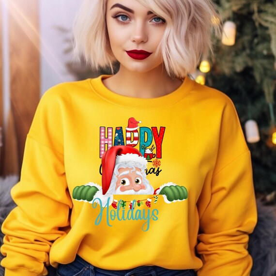 Santa Claus Shirt Funny Christmas Gift,Christmas Sweatshirt Funny Holiday Shirt, Retro Santa Shirt Christmas Party shirt, Santa Sweatshirt