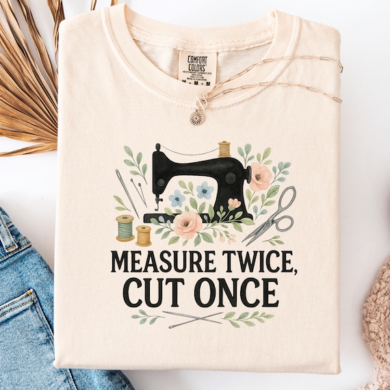 Retro Floral Sewing Lover T-shirt, Comfort Color Tee Gift for Sewing Enthusiast, Floral Garment-Dyed Shirt, Sewing floral tee