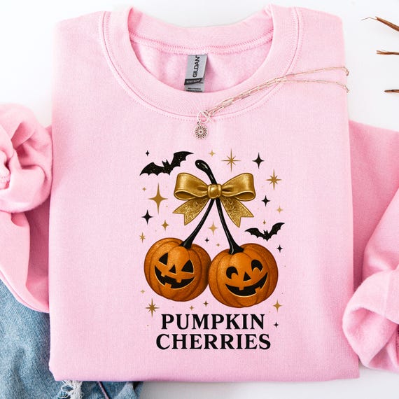 Pumpkin Cherries Shirt, Halloween Tee for Fall Lovers, Spooky Gift, Pumpkin T-Shirt, Halloween Shirt for Party, Shirt Gift