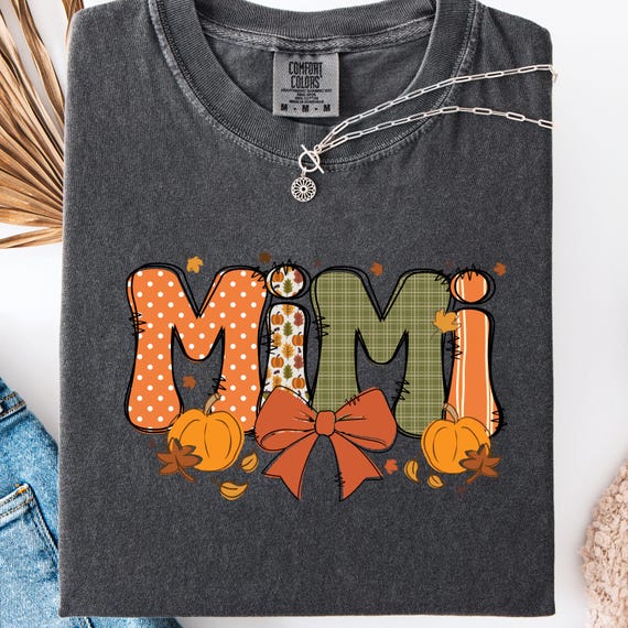 Mimi Fall Theme Comfort Colors T-Shirt: Autumn Gift