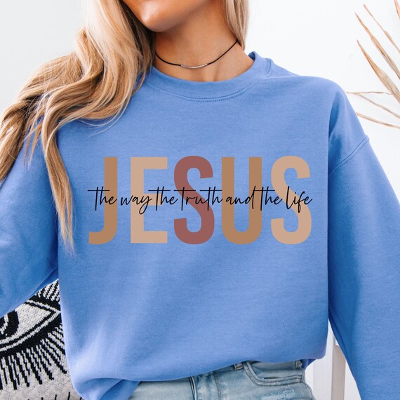 Jesus The way Retro  Sweatshirt, Religious Mom or Friend Gift,  Sweatshirt for Christian Group , Religious Retro Christian Mom gift