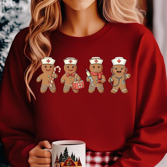 Festive Nurse Shirt, Gingerbread Nurse Gift
