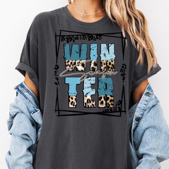 Winter Season Shirt, Leopard Print Tee for Fashion Lovers, Cozy Winter T-Shirt