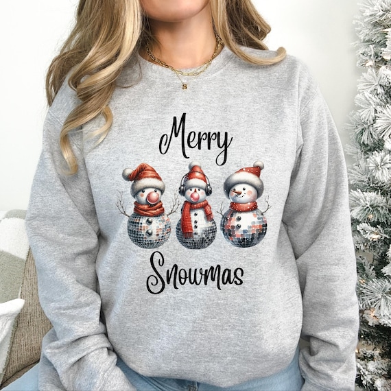 Snow Men Christmas Sweatshirt, Snowman Lover Gift, Winter Holiday Top, Festive Pullover, Holiday Season Apparel