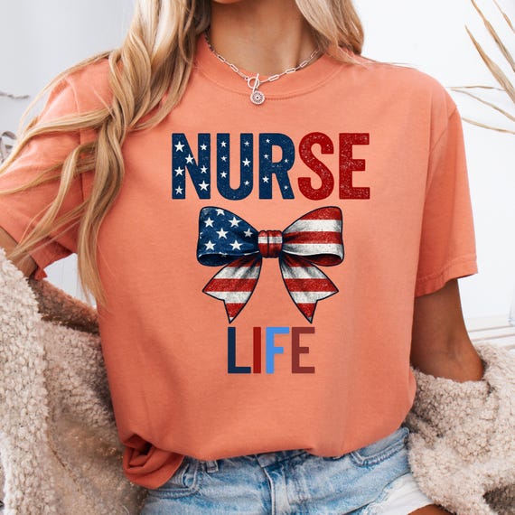 Patriotic Nurse Shirt, American Flag Tee for Healthcare Heroes, Nursing Gift, USA Pride T-Shirt, Nurse Appreciation Tee, Shirt Gift