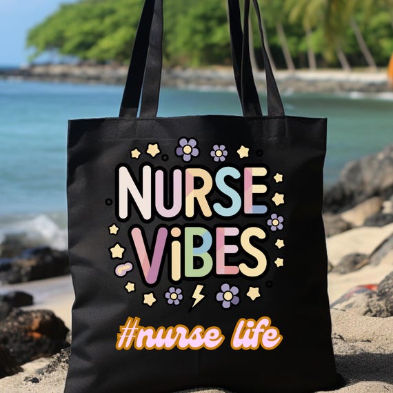 Nurse Life Canvas Tote Bag Perfect Gift for Nurses, Nurse Vibes Nurse Tote, Nurse Appreciation Gift, Nursing Student Bag, Medical