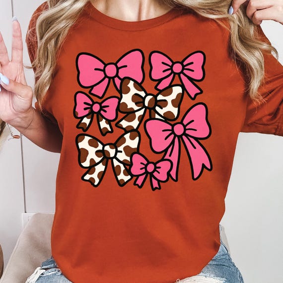 Western Bow Design Shirt, Cute GiftTee for Bow Lovers
