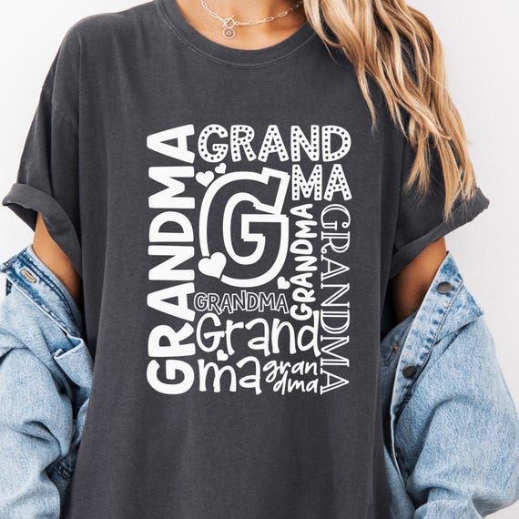 Grandma Word Cloud Retro T-shirt, Comfort Color Gift for Grandma Tee, Retro Style Granny Shirt Grandmother Tee, Mothers Day gift