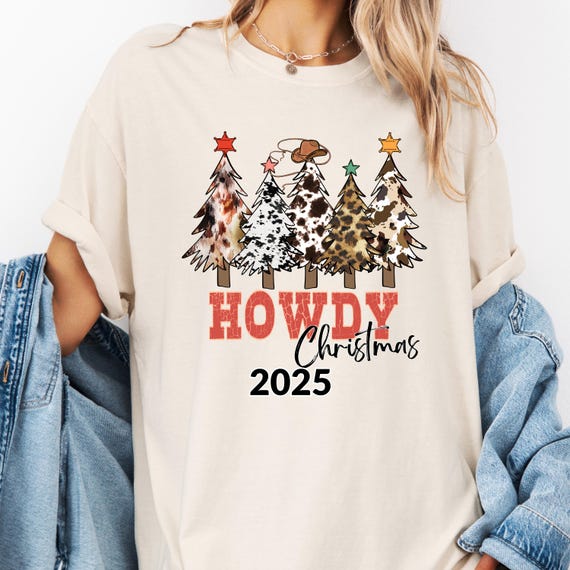 Western Christmas T-Shirt, Howdy Cowboy Holiday Tee