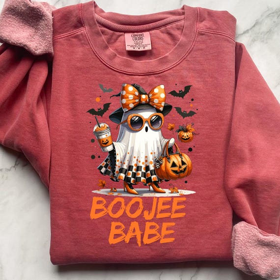 Boujee Ghost Sweatshirt, Halloween Hottie Gift, Coquette Style Top for Ghost Lover, Trendy Shirt Haunted Season Pullover
