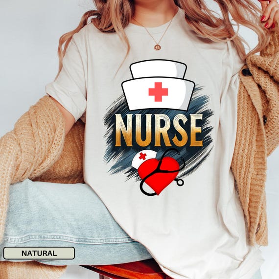 Brushstroke Nurse  Tee, Nurse Gift Shirt, Trendy Nurse Apparel, Cute Nursing Tee, Brushstroke Nurse Shirt