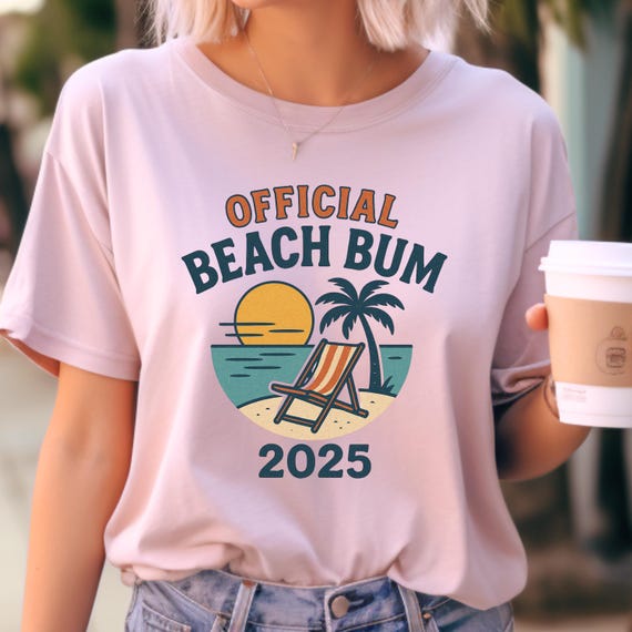 Beach Bum T Shirt, Comfortable Cotton Tee for 2025 Beach Trip, Perfect Gift for Beach Lover tee