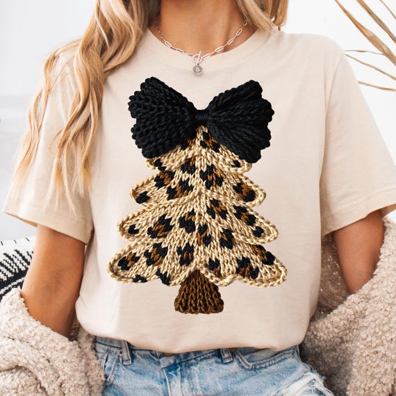 Faux Yarn Christmas Tree Shirt, Festive Tee for Holiday Lovers Christmas Gift