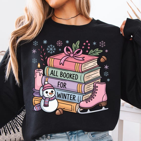 Winter Book Lover Sweatshirt, Snowy Reading Gift