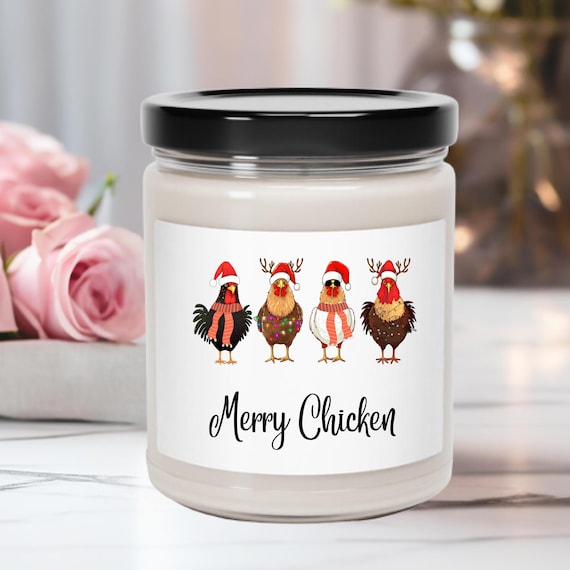 Chicken Lover  Christmas Candle,Farm Chicken Candle Gift For Chicken Mom,Farm Candle Gift For Farmer,Chicken Gift Candle Christmas Chicken