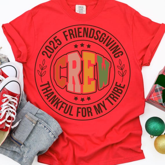 Friendsgiving Crew T-Shirt: Thankful Tribe Tee