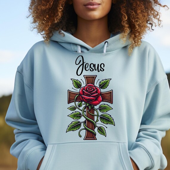 Christian Hoodie Floral Mom Hoodie,  Faith Hoodie Jesus Hoodie, Christian Apparel Bible Faith Shirts, Gift For Christian Religious Mom Gift