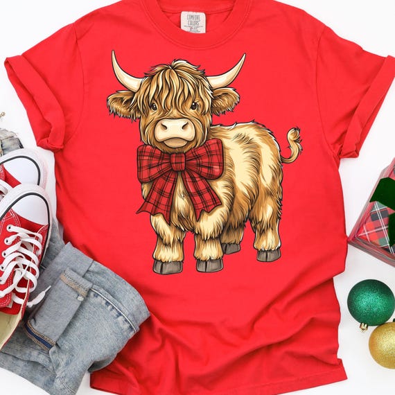 Highland Cow Shirt for Animal Lovers, Cute Cow  Gift Tee