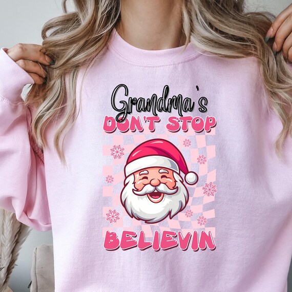 Grandma Xmas Santa For Grandma, Grandma Xmas Believe Shirt,Xmas Grandma Gift,Xmas Granny shirt Grandma Coffee Christmas, shirt Grandma Girly