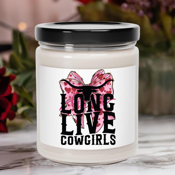 Cowgirl Valentine Candle Western Valentine Candle, Rodeo Cowgirl Candle Gift for Her, Scented Candle