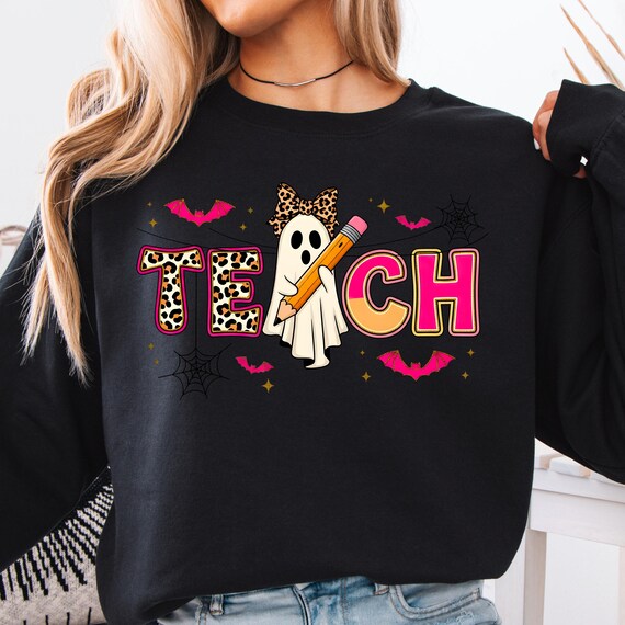 Halloween Teacher Shirt : Ghost Teacher sweatshirt Gift