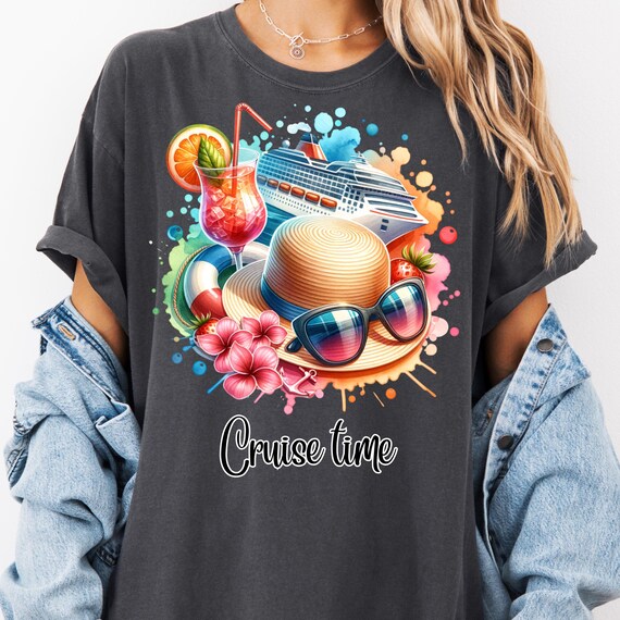 Cruise Time comfort color Shirt, Vacation Tee for Travel Lovers, Nautical Gift