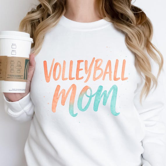 Volleyball Mom Sweatshirt, Retro Gift for Mom, Mom Crewneck Jumper Volleyball League Apparel, Mom's Sports Sweatshirt