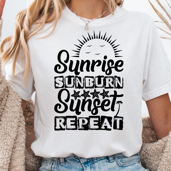 Vaca Sunrise Sunset Shirt, Sunburn Tee for Beach Lovers, Summer Gift Vacation T-Shirt for groups or families