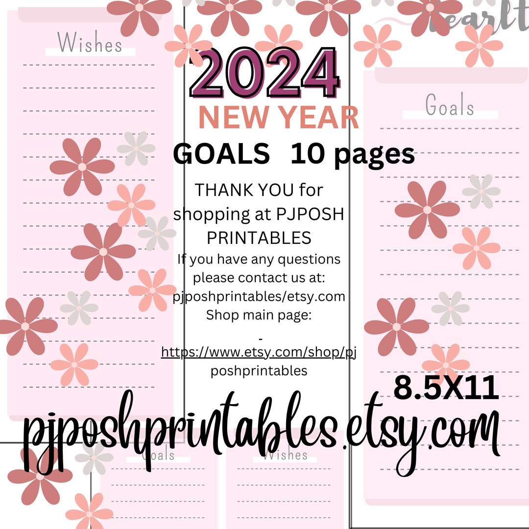 New Year Goals 2024 New Years Printable New Years Activity Printable New Year Goals 2024 New Years Printable New Years Activity Printable