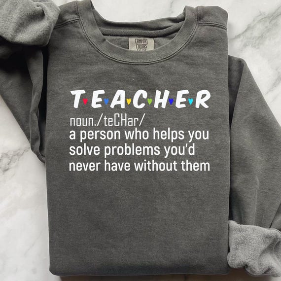 Funny Teacher Noun Garment-Dyed Sweatshirt, Back to School Gift, School Teacher Pullover Jumper, Teacher Appreciation Shirt, Comfort Color