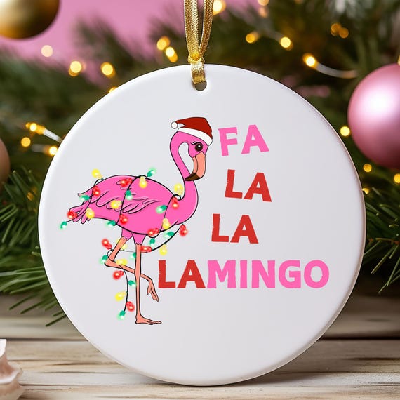 Pink Flamingo Christmas Ornament, Flamingo Gift for Flamingo Lovers, Holiday Ornament, Festive Flamingo Decor, Christmas