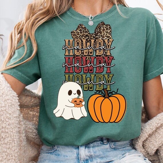 Nana Halloween Howdy Shirt for Nana Fall Lovers, Ghost Pumpkin Tee, Autumn T-Shirt, Cute Halloween Gift, Spooky Season Shirt, Howdy Tee