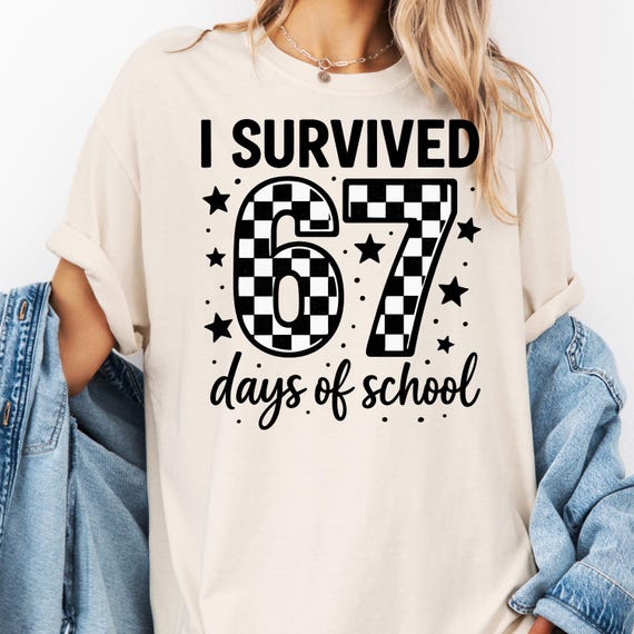 School Survivor comfort color Shirt,  67 Days Tee, Funny School T-Shirt Gift