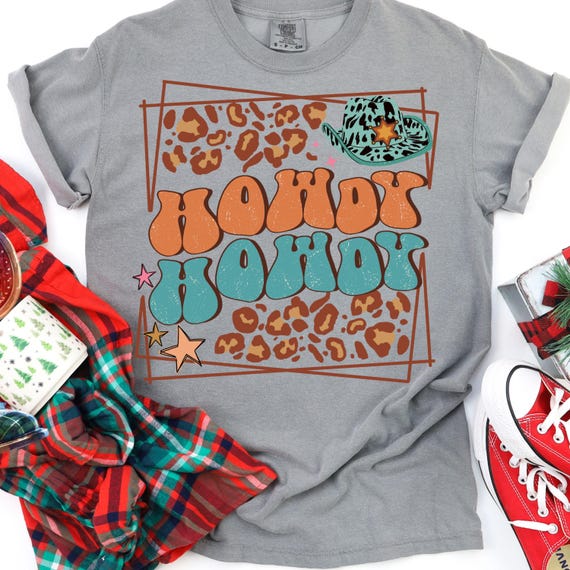 Retro Western comfort color Shirt, Leopard Print Tee for Cowgirl, Vintage Cowboy Gift, Honky Tonk T-Shirt, Country Lover Tee