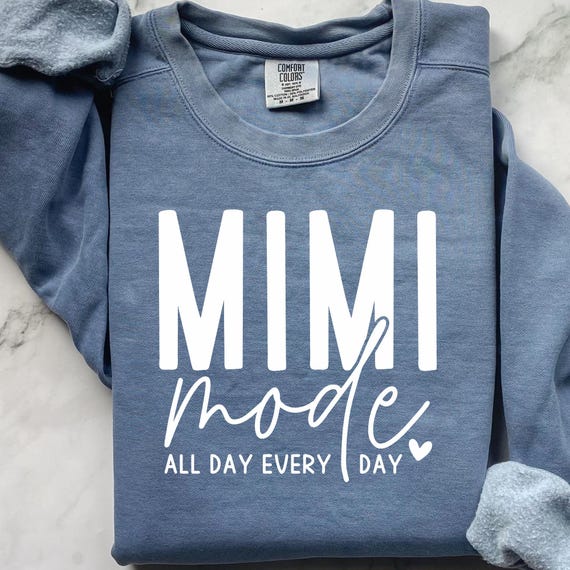 Mimi Mode Sweatshirt, Gift for Mimi Birthday, Retro  Comfort Color Jumper, Unisex Garment-Dyed Pullover, Mimi Retro Sweatshirt