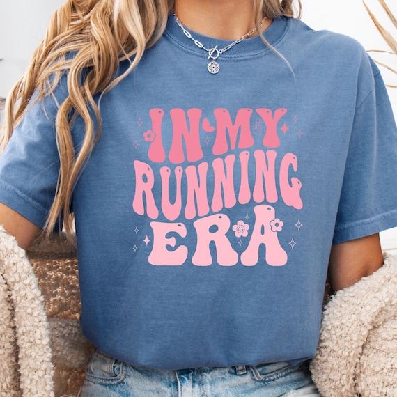 Girly Pink Retro Runners T-Shirt Gift for Runner Shirt, Garment-Dyed Tee Group Running ERA Top, Retro  Style Athletic Apparel