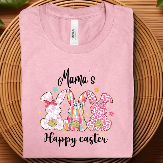 Mama Leopard Toile Brushstroke Tee, Easter Bunny Mama Gift Shirt, Mama Easter T-shirt, Leopard Toile Bunny shirt